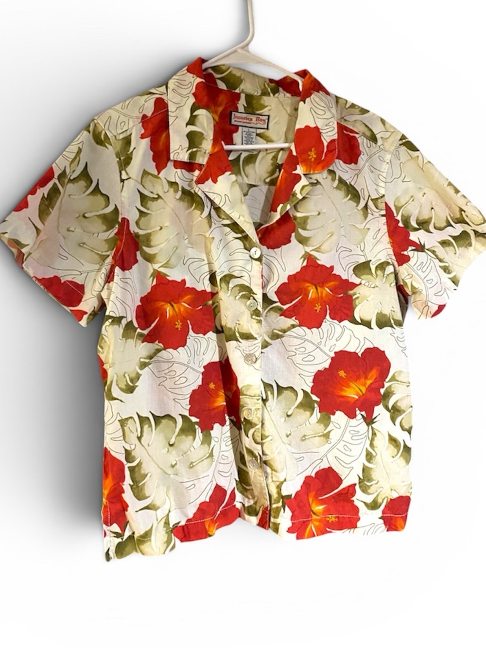 Jamaica Bay Hawaiian Top Womens Floral Tropical Summer Beach Grandmacore